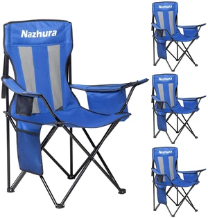 4 Pack Outdoor Camping Chairs Folding/Foldable/Portable with Cooler Pouch, Mesh Backrest and Cup Holder Pocket (Blue, Metal, 4 Pack) 4 Pack Outdoor Camping Chairs Folding/Foldable/Portable with Cooler Pouch, Mesh Backrest and Cup Holder Pocket (Blue, Metal, 4 Pack)