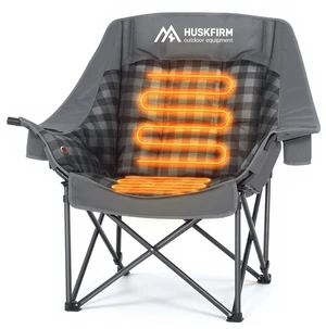 Oversized Heated Camping Chair with 3 Levels Adjustable Temperature Grey | Fully Thick Padded Camping Chair Comfortable Camping chair for Adults Heated Chair for Outdoor Use (Battery Not Included) Oversized Heated Camping Chair with 3 Levels Adjustable Temperature Grey | Fully Thick Padded Camping Chair Comfortable Camping chair for Adults Heated Chair for Outdoor Use (Battery Not Included)