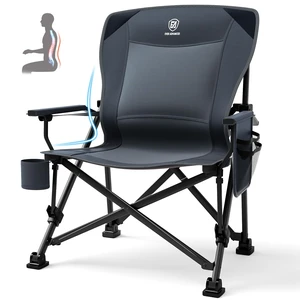 Oversized Folding Camping Chair for Adults with Adjustable Lumbar Support, Heavy Duty Chair with Side Pockets, Portable Collapsible Quad Chair for Outside, Support Up to 500lbs,Grey Oversized Folding Camping Chair for Adults with Adjustable Lumbar Support, Heavy Duty Chair with Side Pockets, Portable Collapsible Quad Chair for Outside, Support Up to 500lbs,Grey