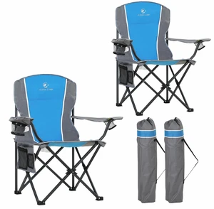 Oversized Outdoor Folding Camping Chair Heavy Duty Arm Chairs | Padded Arm Chair with Cup Holder and Storage Bag, 350 LBS Weight Capacity Oversized Outdoor Folding Camping Chair Heavy Duty Arm Chairs | Padded Arm Chair with Cup Holder and Storage Bag, 350 LBS Weight Capacity