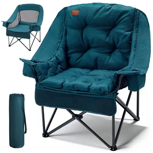 XL Camping Chair with Detachable Cushion Support Green | Mesh Chair for Adults Foldable, Oversized Heavy Duty Folding Chair with Cooler Mesh Pocket Cupholder Outdoor Fishing XL Camping Chair with Detachable Cushion Support Green | Mesh Chair for Adults Foldable, Oversized Heavy Duty Folding Chair with Cooler Mesh Pocket Cupholder Outdoor Fishing