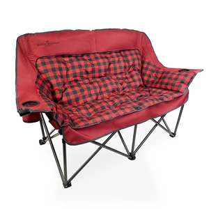 Black Sierra Double Camping Chair Loveseat, Oversized Padded, 600 lb | Carry bag keeps packing, transport & storage quick & convenient Black Sierra Double Camping Chair Loveseat, Oversized Padded, 600 lb | Carry bag keeps packing, transport & storage quick & convenient