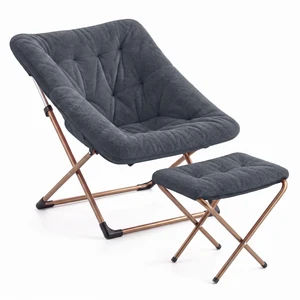 Comfy Oversized Saucer Chair with Ottoman,Soft Faux Fur Reading Lounge Chair for Adults,Stable X-Large Metal Frame and Non-Slip Pad,Cozy Chair for Bedroom, Living Room, Dorm, Dark Gray Comfy Oversized Saucer Chair with Ottoman,Soft Faux Fur Reading Lounge Chair for Adults,Stable X-Large Metal Frame and Non-Slip Pad,Cozy Chair for Bedroom, Living Room, Dorm, Dark Gray