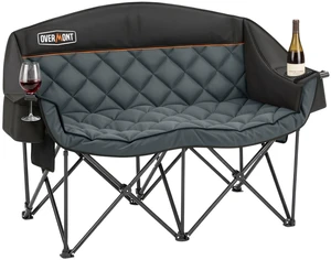 Oversized Camping Chair Comfort Couch Chair Adults Black Loveseat | Padded Camping Couch with Cup Holders, Heavy Duty 850 LBS 2 Person Loveseat, for Adults Outdoor Sports Beach Lawn Backyard Oversized Camping Chair Comfort Couch Chair Adults Black Loveseat | Padded Camping Couch with Cup Holders, Heavy Duty 850 LBS 2 Person Loveseat, for Adults Outdoor Sports Beach Lawn Backyard
