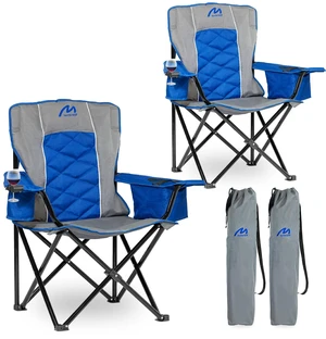 Oversized Padded Camping Chair Set of 2, Sapphire Blue | 450 Lbs Capacity for Each, Diamond-Quilted Styling, Heavy Duty Steel Frame, Cup Holder with 6-Can Cooler, Portable Carry Bag Oversized Padded Camping Chair Set of 2, Sapphire Blue | 450 Lbs Capacity for Each, Diamond-Quilted Styling, Heavy Duty Steel Frame, Cup Holder with 6-Can Cooler, Portable Carry Bag