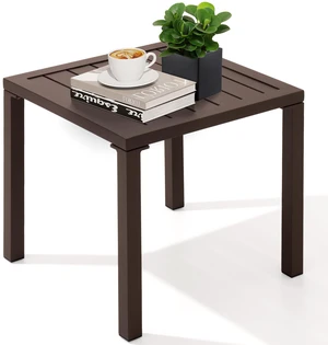 Aluminum Outdoor Side Table, Pool Lounge Chair Side Table, Weather Resistant Small Square Coffee End Table for Patio, Yard, Garden, Porch, Deck, Indoor, Outdoor Aluminum Outdoor Side Table, Pool Lounge Chair Side Table, Weather Resistant Small Square Coffee End Table for Patio, Yard, Garden, Porch, Deck, Indoor, Outdoor