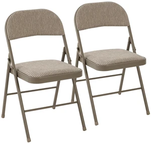 Padded Folding Chairs 2 Pack, Foldable Dining Patio Chairs, Outdoor | Fabric Padded Cushion Back, Portable Stackable, Wedding Party, Patio Garden, Khaki Padded Folding Chairs 2 Pack, Foldable Dining Patio Chairs, Outdoor | Fabric Padded Cushion Back, Portable Stackable, Wedding Party, Patio Garden, Khaki