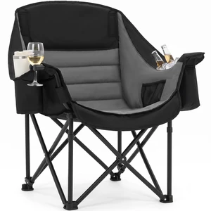 Heavy Duty Padded Camping Chair for Adults, Oversized Outdoor Camping Chair | Capacity 450lbsLawn Chair with Cup Holder Cooler Pocket for Beach Outdoor Sports Fishing Garden Heavy Duty Padded Camping Chair for Adults, Oversized Outdoor Camping Chair | Capacity 450lbsLawn Chair with Cup Holder Cooler Pocket for Beach Outdoor Sports Fishing Garden