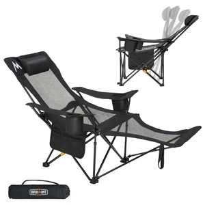Reclining Camping Chair with Footrest - 4-Position Adjustable | Lightweight Folding Lounge Chair for Adults with Pillow&Carry Bag - 300lb Support Portable for Outdoor Lawn Patio Relaxation Reclining Camping Chair with Footrest - 4-Position Adjustable | Lightweight Folding Lounge Chair for Adults with Pillow&Carry Bag - 300lb Support Portable for Outdoor Lawn Patio Relaxation