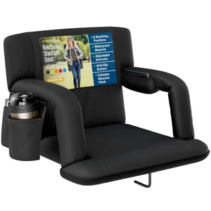 Stadium Seats with Back Support for Bleachers Wide Bleacher Chairs with Thick Padded Cushion, Armrests, Side Pockets, & Shoulder Straps Best Portable Seat Chair for Sports Events Stadium Seats with Back Support for Bleachers Wide Bleacher Chairs with Thick Padded Cushion, Armrests, Side Pockets, & Shoulder Straps Best Portable Seat Chair for Sports Events