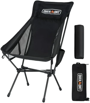 Portable High-Back Camping Chair - 440LBS Support Oversized Lightweight Folding Backpacking Chair for Adults - Compact with Detachable Pillow for Outdoor Travel Hiking Beach Fishing Portable High-Back Camping Chair - 440LBS Support Oversized Lightweight Folding Backpacking Chair for Adults - Compact with Detachable Pillow for Outdoor Travel Hiking Beach Fishing