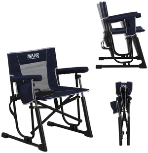 Go-Flow Compact Rocking Camping Chair,Durable Armrests,Drink Holder & Comfortable Backrest,Portable Travel Seat for Camping, Fishing, Lawn, Beach, Patio,400LBS Capacity, Indigo Blue Go-Flow Compact Rocking Camping Chair,Durable Armrests,Drink Holder & Comfortable Backrest,Portable Travel Seat for Camping, Fishing, Lawn, Beach, Patio,400LBS Capacity, Indigo Blue