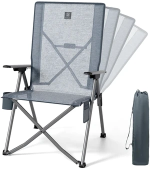 Reclining Camping Chairs for Adult Supports 350lbs Mesh Grey | Lightweight, Portable Compact Folding Chair with High Back, 4-Level Recliner Chairs, Lawn Chair for Patio Balcony Reclining Camping Chairs for Adult Supports 350lbs Mesh Grey | Lightweight, Portable Compact Folding Chair with High Back, 4-Level Recliner Chairs, Lawn Chair for Patio Balcony