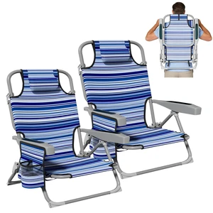 Beach Chair, Lay Flat Folding Backpack Beach Chairs with 5 Position 2 Pack | Lightweight Portable Beach Chair for Adults 350 LBS with Cup Holder for Beach Camping Sports, Deep Blue Beach Chair, Lay Flat Folding Backpack Beach Chairs with 5 Position 2 Pack | Lightweight Portable Beach Chair for Adults 350 LBS with Cup Holder for Beach Camping Sports, Deep Blue