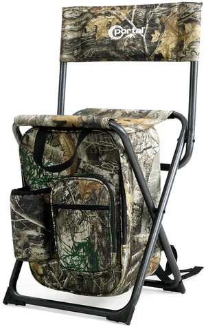 Backpack Cooler Chair with Backrest, Portable Folding Stool | Camo, up to 350 lbs, Cup Holder, Zipper Pocket, Non-slip Foot, Compact for Camping Fishing Hunting Hiking Sports Outdoor Backpack Cooler Chair with Backrest, Portable Folding Stool | Camo, up to 350 lbs, Cup Holder, Zipper Pocket, Non-slip Foot, Compact for Camping Fishing Hunting Hiking Sports Outdoor