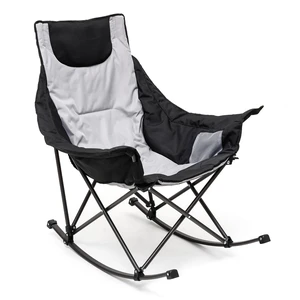 Oversized Folding Rocking Camping Chair for Adults, 500lbs Grey | Heavy Duty Outdoor Rocker Camping Chairs, High Back Padded Lawn Recliner with Side Pocket & Carry Bag Oversized Folding Rocking Camping Chair for Adults, 500lbs Grey | Heavy Duty Outdoor Rocker Camping Chairs, High Back Padded Lawn Recliner with Side Pocket & Carry Bag