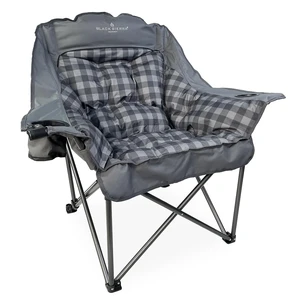 Black Sierra XL Padded Camping Chair for Adults, Heavy Duty Folding Seat | Carry bag keeps packing, transport & storage quick & convenient Black Sierra XL Padded Camping Chair for Adults, Heavy Duty Folding Seat | Carry bag keeps packing, transport & storage quick & convenient