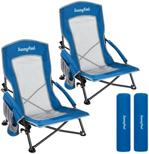 Folding Low Beach Chair 2 Pack - Lightweight Portable Lawn Chair with Mesh Back & Cup Holder, Sand Chair Load up to 300lbs for Outdoor/Travel/Picnic/Concert Folding Low Beach Chair 2 Pack - Lightweight Portable Lawn Chair with Mesh Back & Cup Holder, Sand Chair Load up to 300lbs for Outdoor/Travel/Picnic/Concert