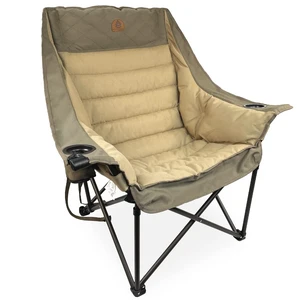 Black Sierra XL Padded Camping Chair for Adults, Heavy Duty Folding Seat | Carry bag keeps packing, transport & storage quick & convenient Black Sierra XL Padded Camping Chair for Adults, Heavy Duty Folding Seat | Carry bag keeps packing, transport & storage quick & convenient