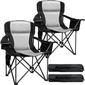 Oversized Camping Chair 500lbs Capacity for Big and Tall, 2 Pack Extra Wide Padded Folding Chair for Heavy People, Heavy Duty Portable Outside Chair with Cooler Bag & Cup Holder, Black Oversized Camping Chair 500lbs Capacity for Big and Tall, 2 Pack Extra Wide Padded Folding Chair for Heavy People, Heavy Duty Portable Outside Chair with Cooler Bag & Cup Holder, Black