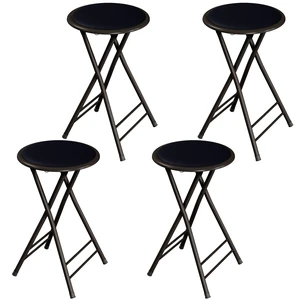 Folding Stool - Portable Backless 24 Stool with 225lb Capacity Set of 4 | Collapsible Counter Bar Stools, Compact Folding Chair, for Kitchen or Rec Room, Camping, Indoor and Outdoor by Folding Stool - Portable Backless 24 Stool with 225lb Capacity Set of 4 | Collapsible Counter Bar Stools, Compact Folding Chair, for Kitchen or Rec Room, Camping, Indoor and Outdoor by