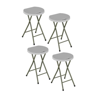 Portable Folding Stools with Backless Seat Set of 4, White, 18 | Compact Counter Bar Stools with 300lb Capacity, Collapsible Stools with Handle for Kitchen, Dorm, RV, Camping, or Rec Room Portable Folding Stools with Backless Seat Set of 4, White, 18 | Compact Counter Bar Stools with 300lb Capacity, Collapsible Stools with Handle for Kitchen, Dorm, RV, Camping, or Rec Room