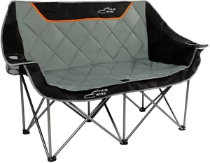 Oversized Fully Padded Camping Chair Folding Loveseat Camping Couch Double Duo Chair Heavy Duty Quad Fold Arm Chair with Cup Hold - Supports 650 LBS - Black Oversized Fully Padded Camping Chair Folding Loveseat Camping Couch Double Duo Chair Heavy Duty Quad Fold Arm Chair with Cup Hold - Supports 650 LBS - Black