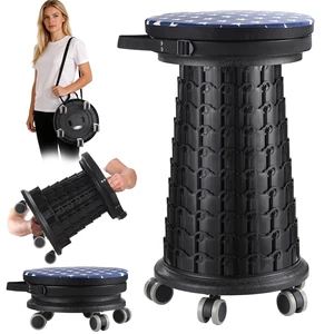 3XL Rolling Collapsible Stool with Cushion,Portable Seat for Adults,1000lbs | Taller & Wider, Pop Up Retractable Design with Adjuatable Hight for Camping, Fishing, Concert, Event, Stadium 3XL Rolling Collapsible Stool with Cushion,Portable Seat for Adults,1000lbs | Taller & Wider, Pop Up Retractable Design with Adjuatable Hight for Camping, Fishing, Concert, Event, Stadium