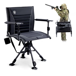 360° Silent Swivel Hunting Chair for Blinds, Adjustable Folding Hunting Seats with Armrests for Outdoor Activities, Fishing, Support 400lbs, Black 360° Silent Swivel Hunting Chair for Blinds, Adjustable Folding Hunting Seats with Armrests for Outdoor Activities, Fishing, Support 400lbs, Black
