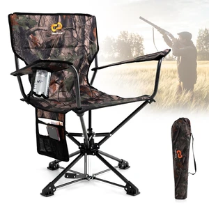 360° Swivel Hunting Chair, Folding Hunting Blind Chair for Adults with Cup Holder & Carrying Bag, Lightweight Portable Camping Chairs for Lawn Fishing Picnic Beach Outdoor 360° Swivel Hunting Chair, Folding Hunting Blind Chair for Adults with Cup Holder & Carrying Bag, Lightweight Portable Camping Chairs for Lawn Fishing Picnic Beach Outdoor