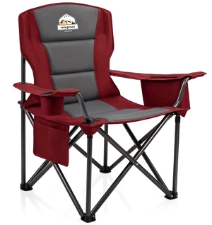 Oversized Heavy Duty Camping Chair for Adults, 450 lb, Red | Folding camp chair with padded seat, cooler bag, cup holder, side pocket, carry bag for lawn, fishing, sports and tailgating. Oversized Heavy Duty Camping Chair for Adults, 450 lb, Red | Folding camp chair with padded seat, cooler bag, cup holder, side pocket, carry bag for lawn, fishing, sports and tailgating.