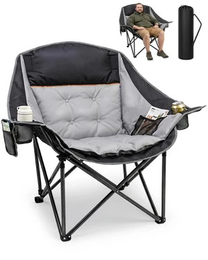 Oversized Camping Chairs for Adults, 500lbs Portable Lawn Chair | Heavy Duty Padded Folding Chair, 40.2" Wide Seat, 600D Fabric, Side Pocket Cup Holder, for Outdoor Sports Patio Beach Fishing Oversized Camping Chairs for Adults, 500lbs Portable Lawn Chair | Heavy Duty Padded Folding Chair, 40.2" Wide Seat, 600D Fabric, Side Pocket Cup Holder, for Outdoor Sports Patio Beach Fishing