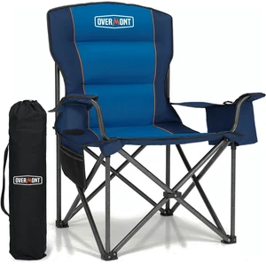 Oversized Folding Camping Chair - 450lbs Support with Padded Cushion Cooler Pockets - Heavy Duty Collapsible Chairs for Sports Garden Beach Fishing Blue Oversized Folding Camping Chair - 450lbs Support with Padded Cushion Cooler Pockets - Heavy Duty Collapsible Chairs for Sports Garden Beach Fishing Blue