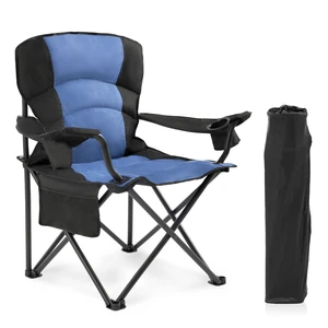 Oversized Folding Camping Chair Outdoor, Heavy Duty Foldable Lawn chair for Adults Support 440lbs, Collapsible Large Padded Camp Chair with Cup Holder&Carry Bag for Fishing Outside Sports Picnic(Navy) Oversized Folding Camping Chair Outdoor, Heavy Duty Foldable Lawn chair for Adults Support 440lbs, Collapsible Large Padded Camp Chair with Cup Holder&Carry Bag for Fishing Outside Sports Picnic(Navy)