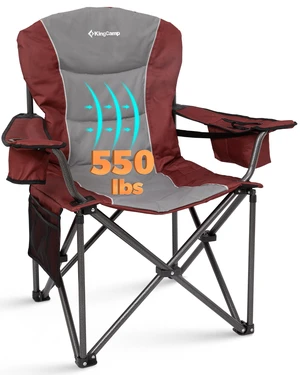 Oversized Camping Chair, 550lb Heavy Duty with Lumbar Support | Padded Folding chair, Cooler Bag, Cup Holder & Side Pocket for Camp, Fishing, Sports Event, Backyard, Patio, Lawn Oversized Camping Chair, 550lb Heavy Duty with Lumbar Support | Padded Folding chair, Cooler Bag, Cup Holder & Side Pocket for Camp, Fishing, Sports Event, Backyard, Patio, Lawn