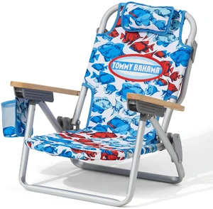 5-Position Kids' Lay Flat Beach Chair, School of Fish | 7 in Seat Height, Lay Flat Recline, Backpack Straps, Pillow, Cup Holder, Storage Pouch, Foldable 5-Position Kids' Lay Flat Beach Chair, School of Fish | 7 in Seat Height, Lay Flat Recline, Backpack Straps, Pillow, Cup Holder, Storage Pouch, Foldable