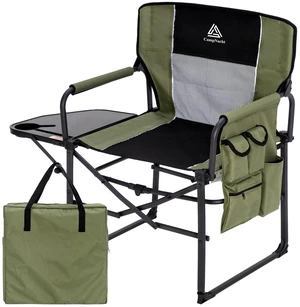 Folding Director Chair with Table, Camping Chair for Adults, Green-1Pack | Sturdy steel frame, 330LBS cap, 21.2"x15.7"x17.7", cup holder, side pocket, carry bag, 10s setup. Ideal for patio, fishing Folding Director Chair with Table, Camping Chair for Adults, Green-1Pack | Sturdy steel frame, 330LBS cap, 21.2"x15.7"x17.7", cup holder, side pocket, carry bag, 10s setup. Ideal for patio, fishing