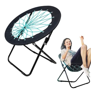 Folding Bungee Chair for Indoor and Outdoor Relaxation,Black | Lightweight folding chair with durable bungee cord seat for camping, patios, bedrooms and relaxing indoors or outdoors Folding Bungee Chair for Indoor and Outdoor Relaxation,Black | Lightweight folding chair with durable bungee cord seat for camping, patios, bedrooms and relaxing indoors or outdoors