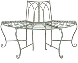 Outdoor Abia Metal Tree Bench, 50" Antique Dark Green PAT5018D | Tree Bench, 50", Iron, Patio Outdoor Outdoor Abia Metal Tree Bench, 50" Antique Dark Green PAT5018D | Tree Bench, 50", Iron, Patio Outdoor