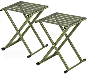 Folding Stool, 2-Pack Portable Camping Stool 17.8inch Height Lightweight Stainless Steel Foldable Chair for Outdoor Camping Walking Hunting Hiking Fishing, Support 225 lbs Folding Stool, 2-Pack Portable Camping Stool 17.8inch Height Lightweight Stainless Steel Foldable Chair for Outdoor Camping Walking Hunting Hiking Fishing, Support 225 lbs