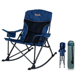 Padded Folding Rocking Chair Heavy Duty Camping Patio Porch Backyard Lawn Garden Balcony Rocker Indoor Outdoor with Carry Bag