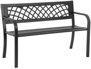 | 45.5" Outdoor Garden Bench | Black | 400lbs Load Capacity | Heavy Duty Metal Patio Bench with Grid Design | Rust & Weather-Resistant | For Lawn, Yard, Parks, Patio, Porch, Entryway | 45.5" Outdoor Garden Bench | Black | 400lbs Load Capacity | Heavy Duty Metal Patio Bench with Grid Design | Rust & Weather-Resistant | For Lawn, Yard, Parks, Patio, Porch, Entryway