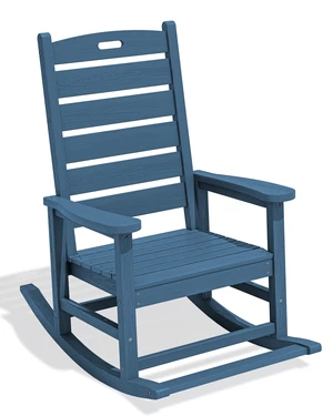 HDPE Outdoor Rocking Chair with Footboard, HDPE, All-Weather, Navy | Heavy Duty Front Porch Rocker with Footrest, all Weather Porch Rocker for Deck Patio Balcony, 350lbs Weight Capacity HDPE Outdoor Rocking Chair with Footboard, HDPE, All-Weather, Navy | Heavy Duty Front Porch Rocker with Footrest, all Weather Porch Rocker for Deck Patio Balcony, 350lbs Weight Capacity