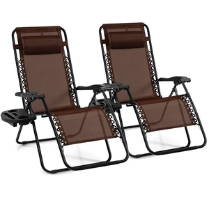 2 PCS Zero Gravity Chair, Outdoor Chaise Lounge with Cup Holder, Patio Folding Chairs Recliner for Yard Pool Lawn Balcony 2 PCS Zero Gravity Chair, Outdoor Chaise Lounge with Cup Holder, Patio Folding Chairs Recliner for Yard Pool Lawn Balcony