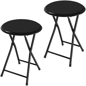 Folding Stool - Portable Backless 18 Stool with 225lb Capacity Set of 2 | Collapsible Counter Bar Stools, Compact Folding Chair, for Kitchen or Rec Room, Camping, Indoor and Outdoor by Folding Stool - Portable Backless 18 Stool with 225lb Capacity Set of 2 | Collapsible Counter Bar Stools, Compact Folding Chair, for Kitchen or Rec Room, Camping, Indoor and Outdoor by
