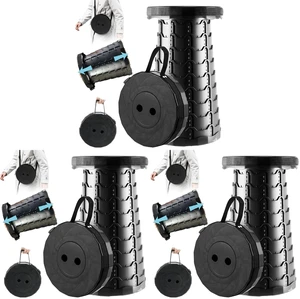 Upgraded Foldable Stool Thickened, Portable Collapsible Stool Retractable Stool for Fishing, Hiking Tours, BBQ, Parties, Outdoor Activities (Pack of 3)