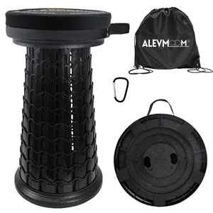 Upgrade XXL Collapsilbe Stool with Cushion, H 20.1, D 13 Heavy Duty Load Capacity 1000lbs, Portable Retractable Telescoping Folding Stool for Camping Hiking Fishing Outdoor