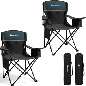 Lightweight Camping Chair for Adults - Portable with 3-Can Cooler | 250lbs Lawn Chair with Lumbar Support, Side Pocket Carry Bag Cup Holder, 2PC Compact Folding for Beach Fishing Outdoor Events Lightweight Camping Chair for Adults - Portable with 3-Can Cooler | 250lbs Lawn Chair with Lumbar Support, Side Pocket Carry Bag Cup Holder, 2PC Compact Folding for Beach Fishing Outdoor Events