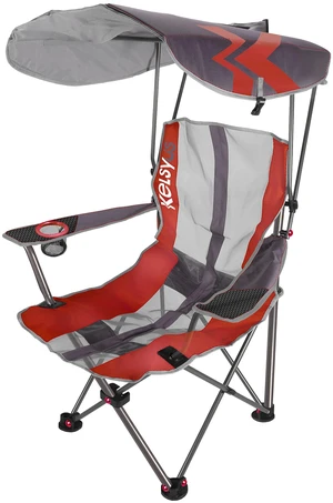 Original Foldable Canopy Chair for Camping, Tailgates, and Outdoor Events, Grey/Red Original Foldable Canopy Chair for Camping, Tailgates, and Outdoor Events, Grey/Red