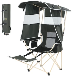 Canopy Chair with Footrest, Umbrella Camping Chair (1 Pack) | Sports Chair for Adults, With Shade, Removable Footrest, Cooler Bag, Cup Holder, Camping, Fishing, Soccer, Beach, Green Canopy Chair with Footrest, Umbrella Camping Chair (1 Pack) | Sports Chair for Adults, With Shade, Removable Footrest, Cooler Bag, Cup Holder, Camping, Fishing, Soccer, Beach, Green